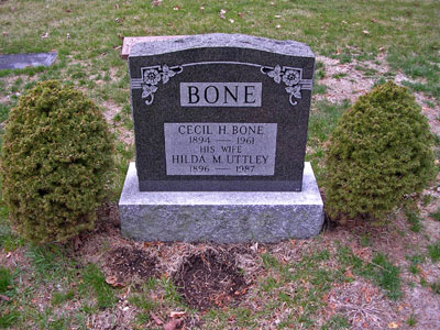 [Cecil and Hilda Bone's Headstone]